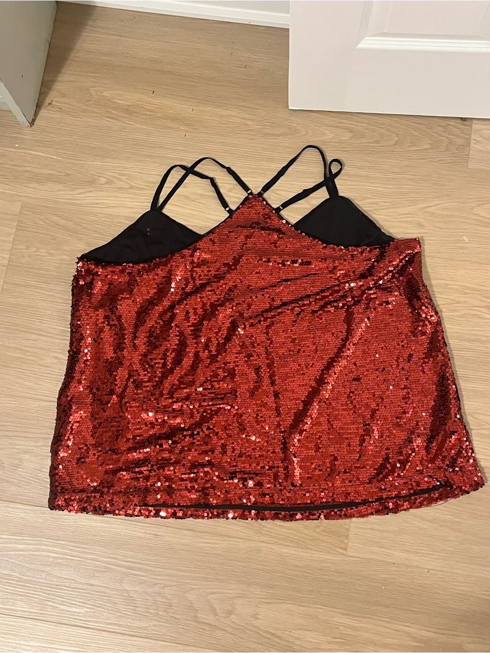 City Chic Red Sequin Racerback Cami Top Size 22 XL Party Holiday - Picture 12 of 12